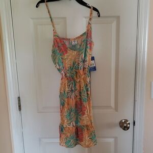 Hurley Orange Green Sundress Sleeveless Mini
